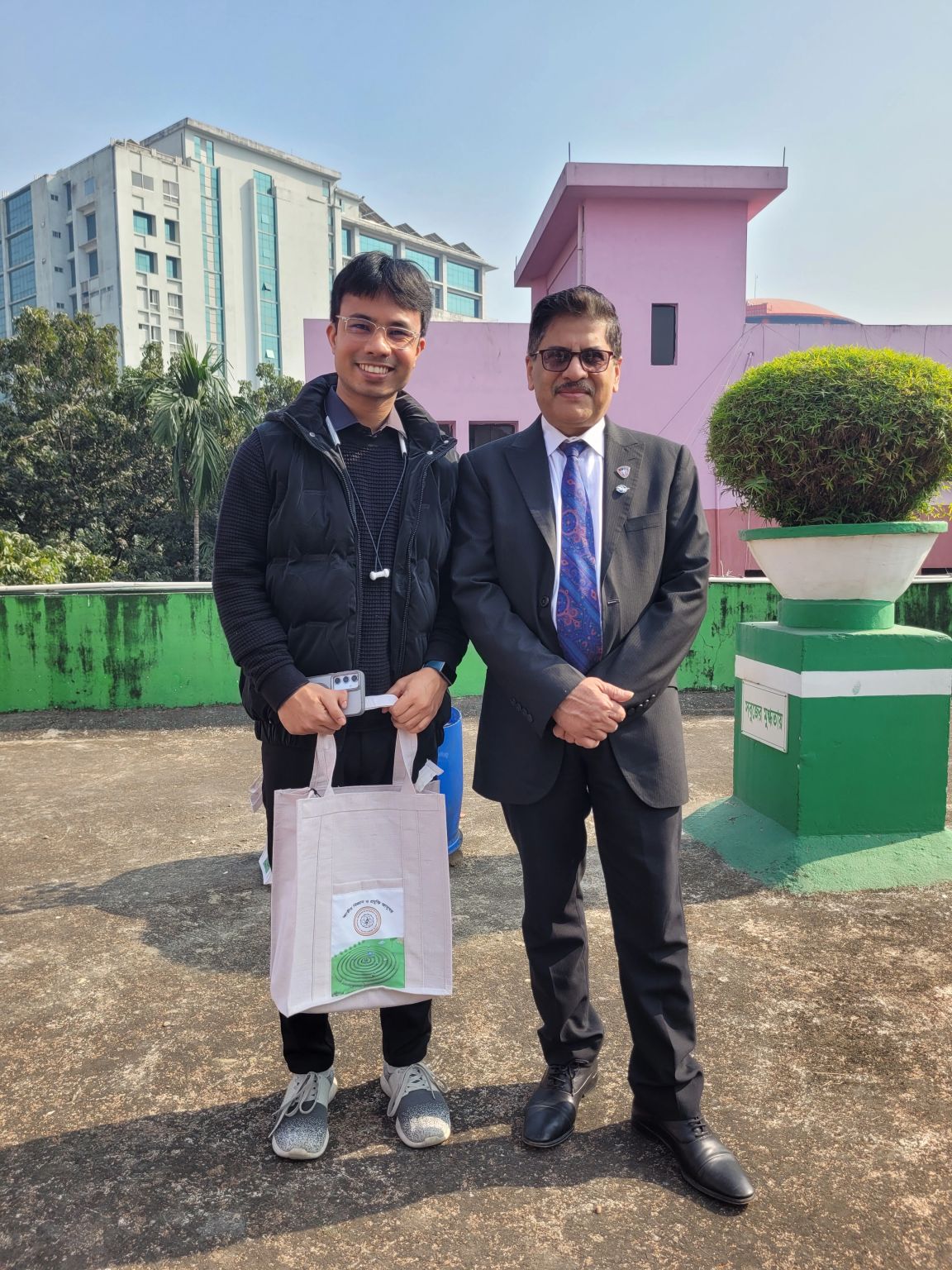 With Mizanul Hoque Chowdhury, Astrobee scientist at MIT and co-author of the ISS paper